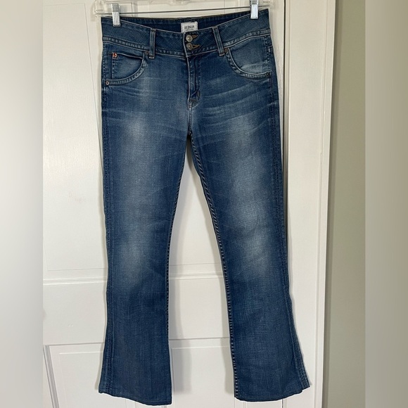 Hudson Mid-Rise Bootcut Stretch Jeans Medium Blue Wash size 29 Made in USA - Picture 5 of 16